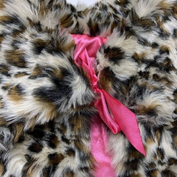 Dottie Loves Capelet Girls Extra Small / Small Leopard Faux Fur Toddler Cape - Picture 4 of 5